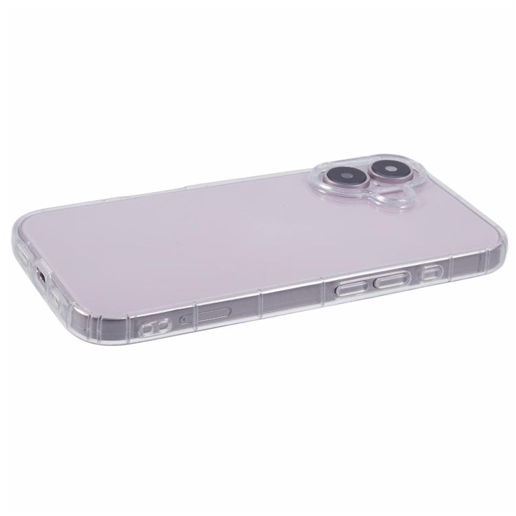 For iPhone 16 Clear Case Anti-Drop TPU Phone Cover (Big Rear Lens Hole)