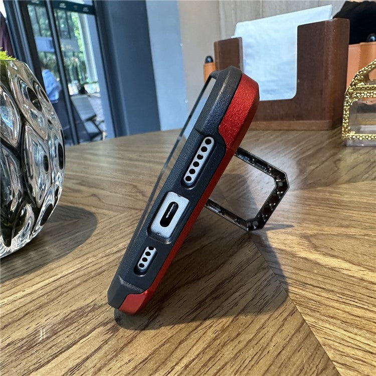 For iPhone 16 Kickstand Case Anti-Drop PC+TPU Phone Cover - Army Green