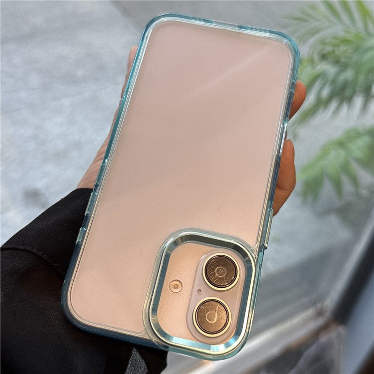 For iPhone 16 Case Scratch-Resistant PC+TPU Hybrid Phone Cover - Blue