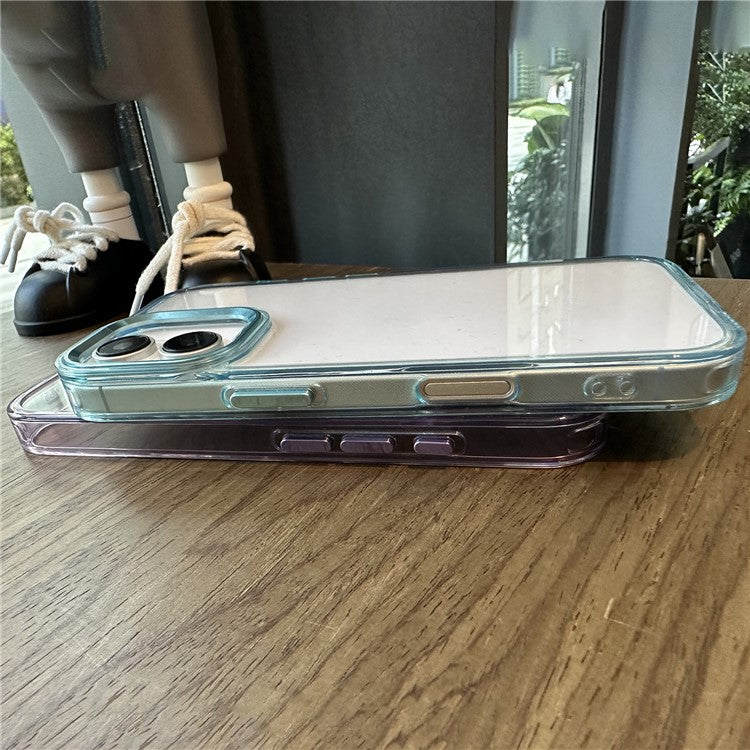 For iPhone 16 Case Scratch-Resistant PC+TPU Hybrid Phone Cover - Blue