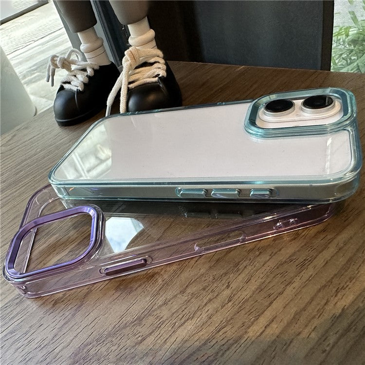 For iPhone 16 Case Scratch-Resistant PC+TPU Hybrid Phone Cover - Blue