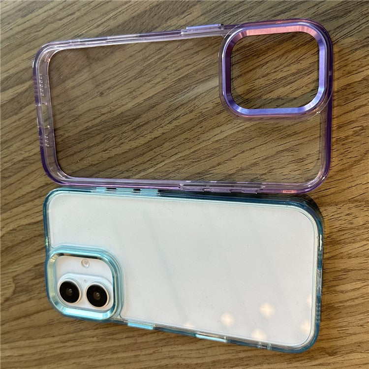 For iPhone 16 Case Scratch-Resistant PC+TPU Hybrid Phone Cover - Blue