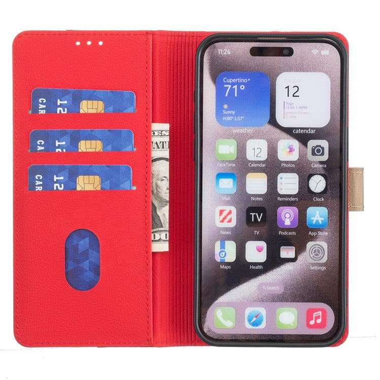 BINFEN COLOR BF33 For Samsung Galaxy A54 5G Case Wallet RFID Blocking Leather Cover - Red