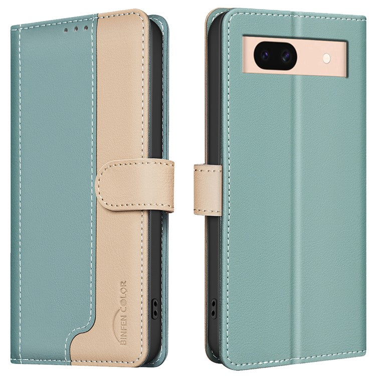 BINFEN COLOR BF33 For Google Pixel 8a Case RFID Blocking PU Leather Flip Phone Cover - Green
