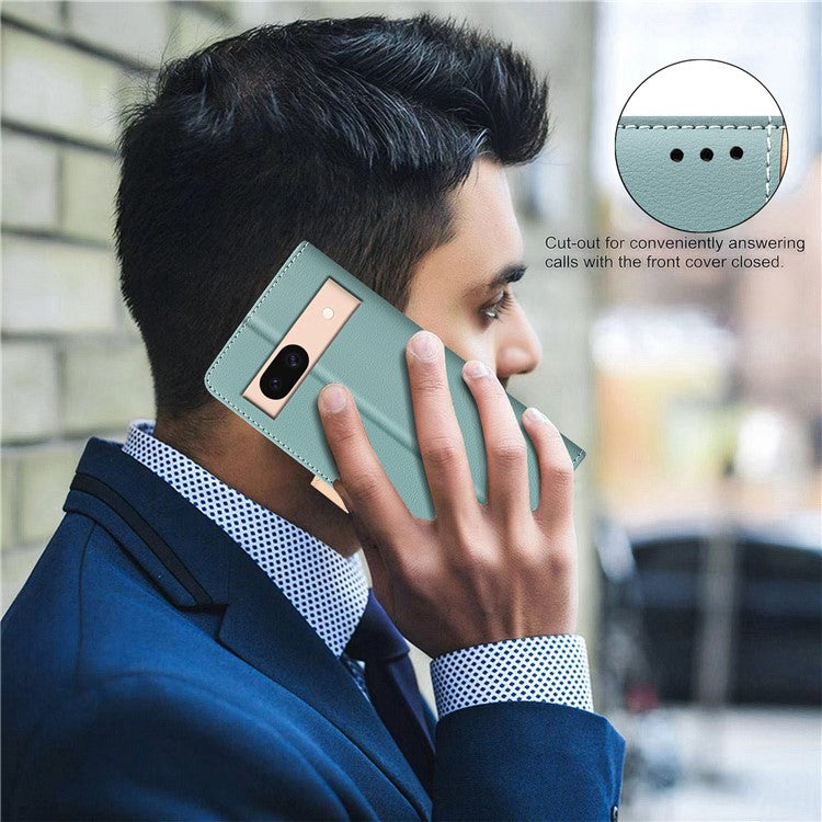 BINFEN COLOR BF33 For Google Pixel 8a Case RFID Blocking PU Leather Flip Phone Cover - Green