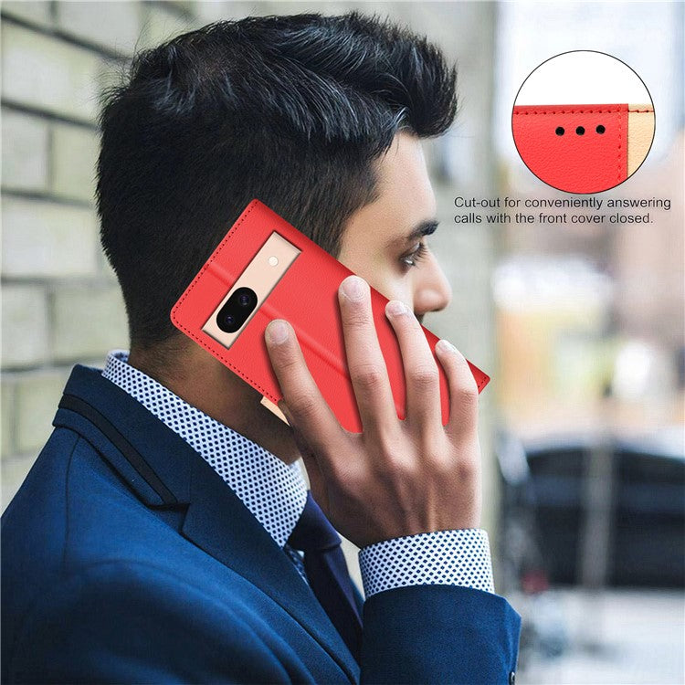 BINFEN COLOR BF33 For Google Pixel 8a Case RFID Blocking PU Leather Flip Phone Cover - Red