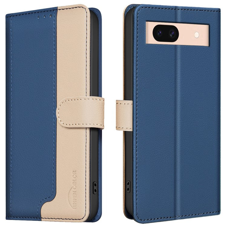 BINFEN COLOR BF33 For Google Pixel 8a Case RFID Blocking PU Leather Flip Phone Cover - Blue