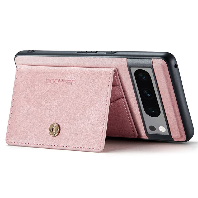 JEEHOOD J01 For Google Pixel 8 Pro Case PU Leather Card Bag Detachable 2-in-1 Back Cover - Pink