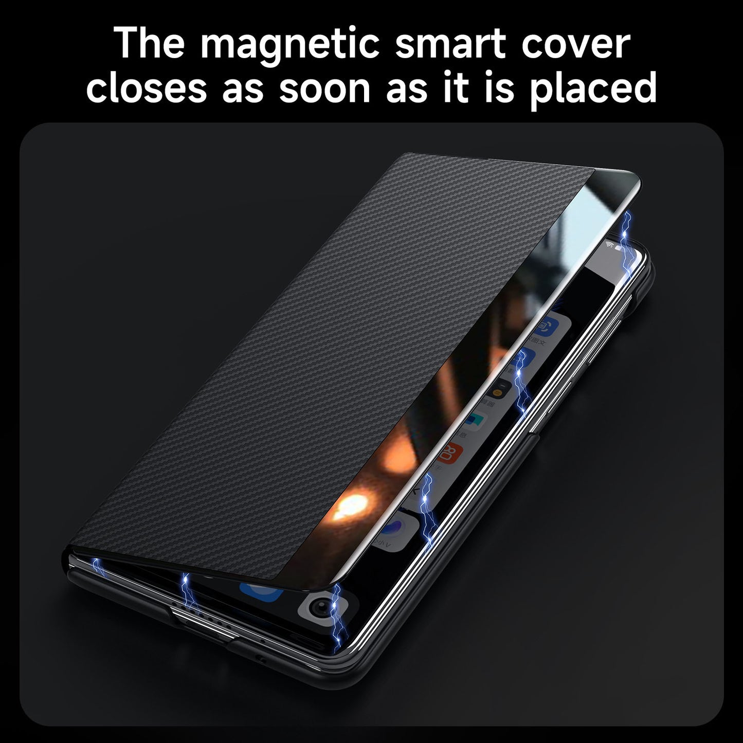 SULADA For Samsung Galaxy Z Fold6 5G Case Card Slot Leather Phone Cover Magnetic Wireless Charging - Blue