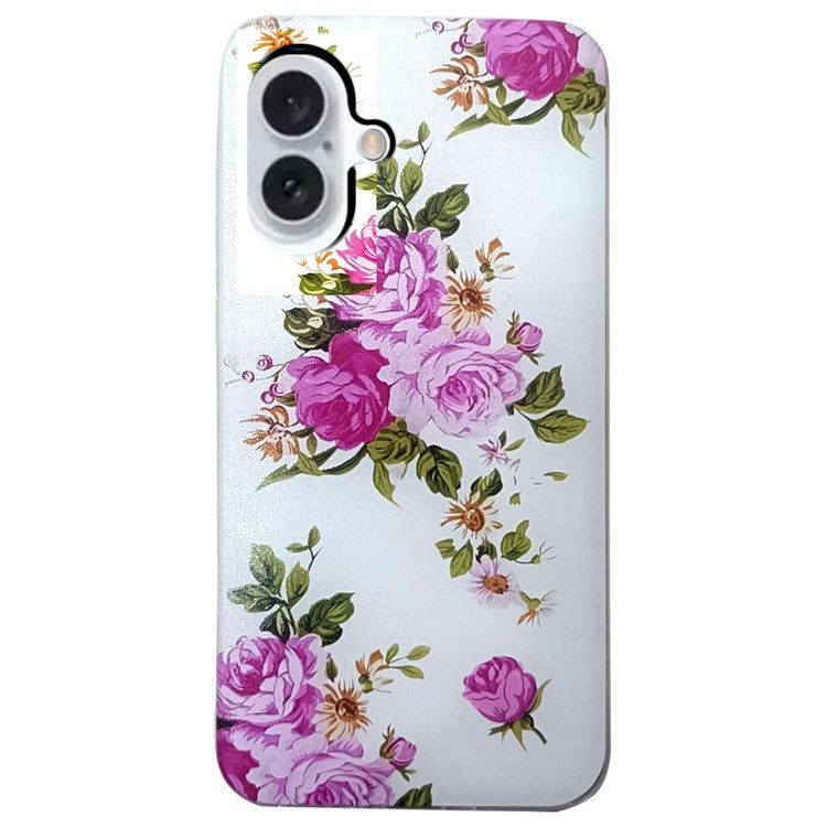 For iPhone 16 Case Pattern Printing TPU Cover Mobile Accessory Wholesale - Rose Flower