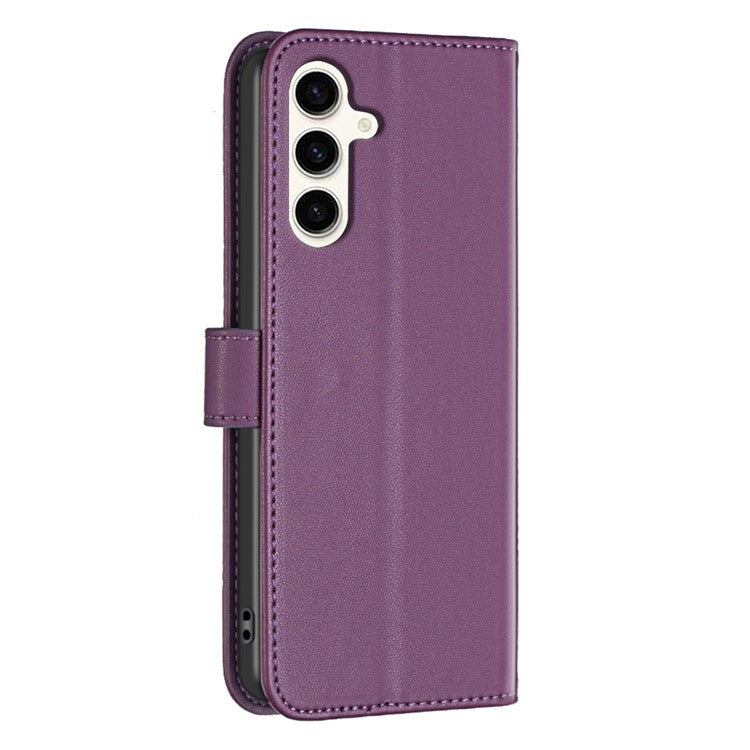 BINFEN COLOR BF17 For Samsung Galaxy M35 5G Case Leather Protective Phone Cover - Dark Purple