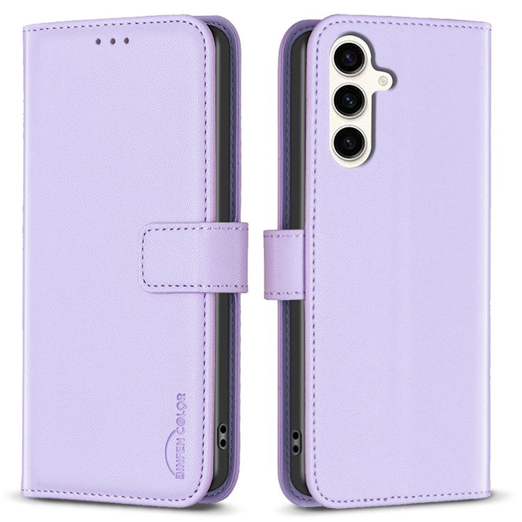 BINFEN COLOR BF17 For Samsung Galaxy M35 5G Case Leather Protective Phone Cover - Purple