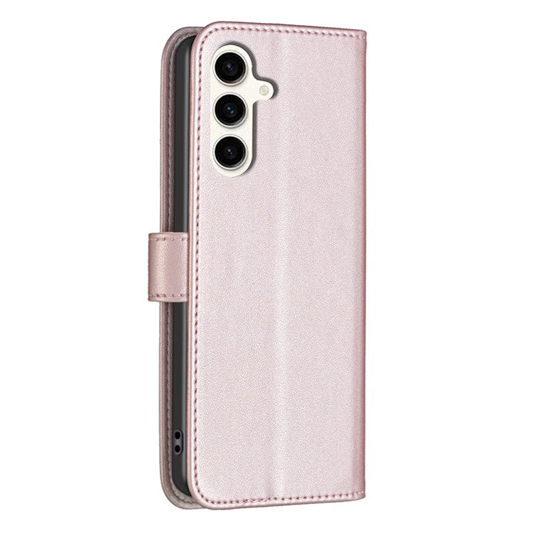 BINFEN COLOR BF17 For Samsung Galaxy M35 5G Case Leather Protective Phone Cover - Rose Gold