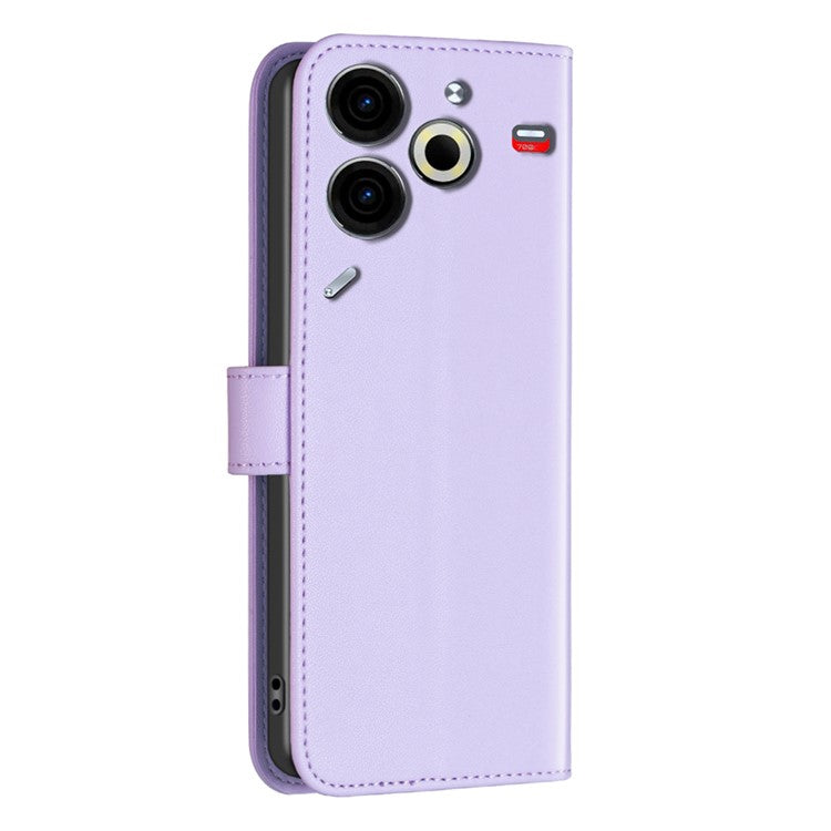 BINFEN COLOR BF17 For TECNO Pova 6 Neo Case PU Leather Phone Cover Stand View - Purple