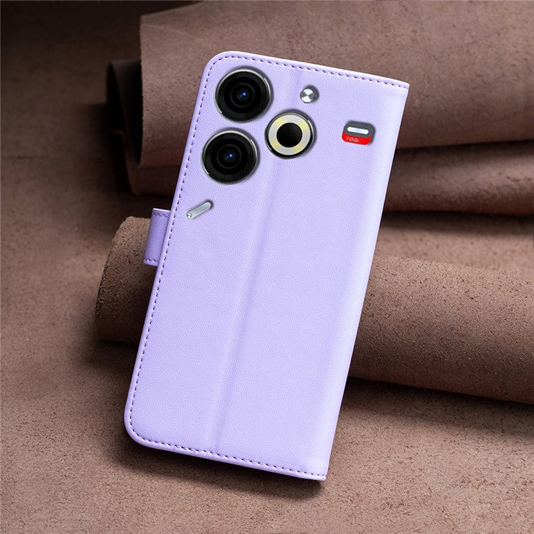BINFEN COLOR BF17 For TECNO Pova 6 Neo Case PU Leather Phone Cover Stand View - Purple