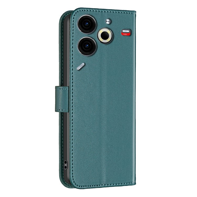 BINFEN COLOR BF17 For TECNO Pova 6 Neo Case PU Leather Phone Cover Stand View - Green