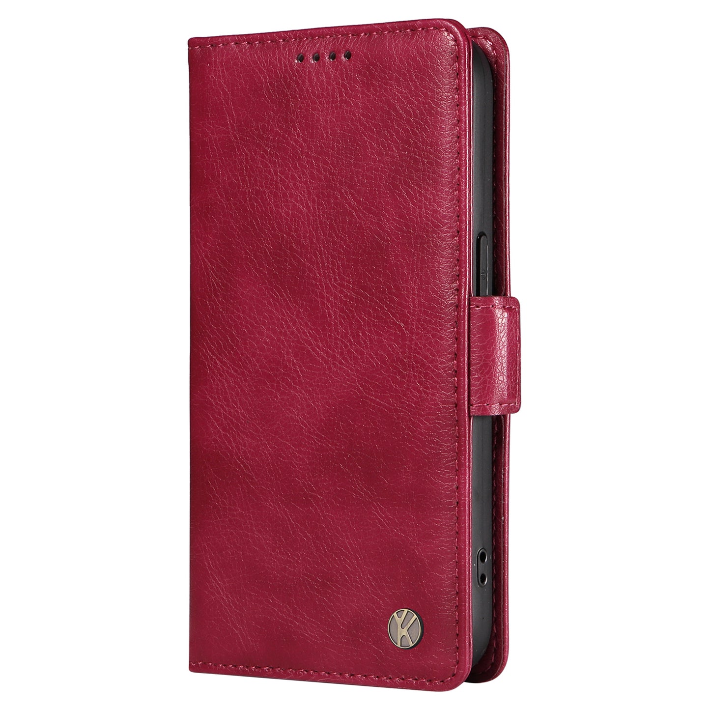 YIKATU YK-007 For vivo V40 5G / S19 5G Case Litchi Texture Leather Flip Phone Cover with Stand - Wine Red