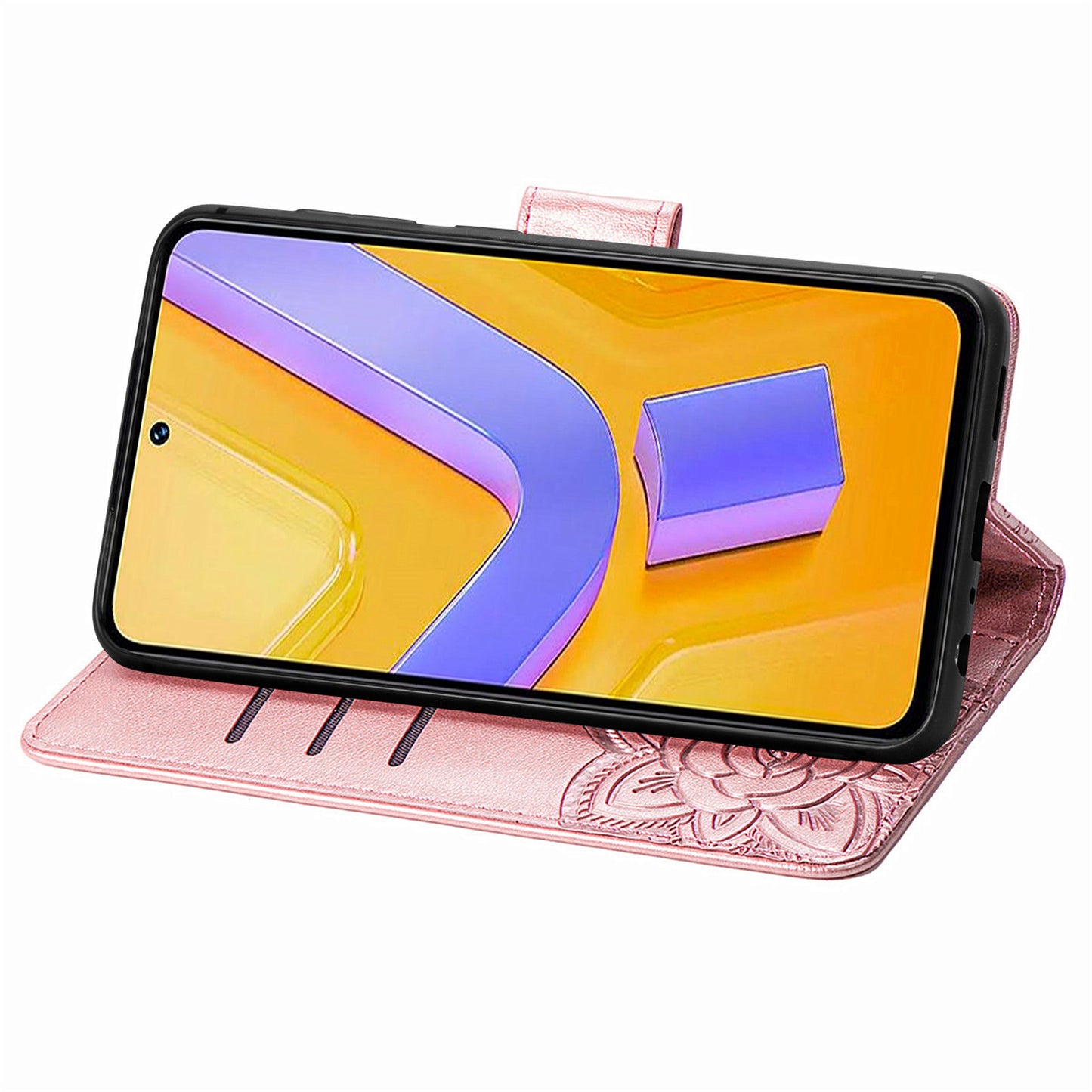 For vivo V40 SE 5G Case Butterfly Imprinted Leather Flip Protective Phone Cover - Rose Gold