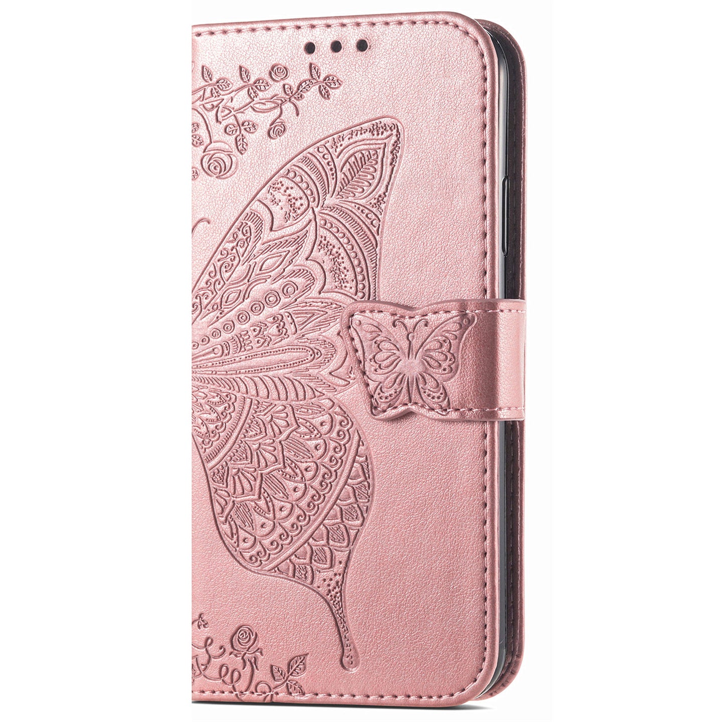 For vivo V40 SE 5G Case Butterfly Imprinted Leather Flip Protective Phone Cover - Rose Gold