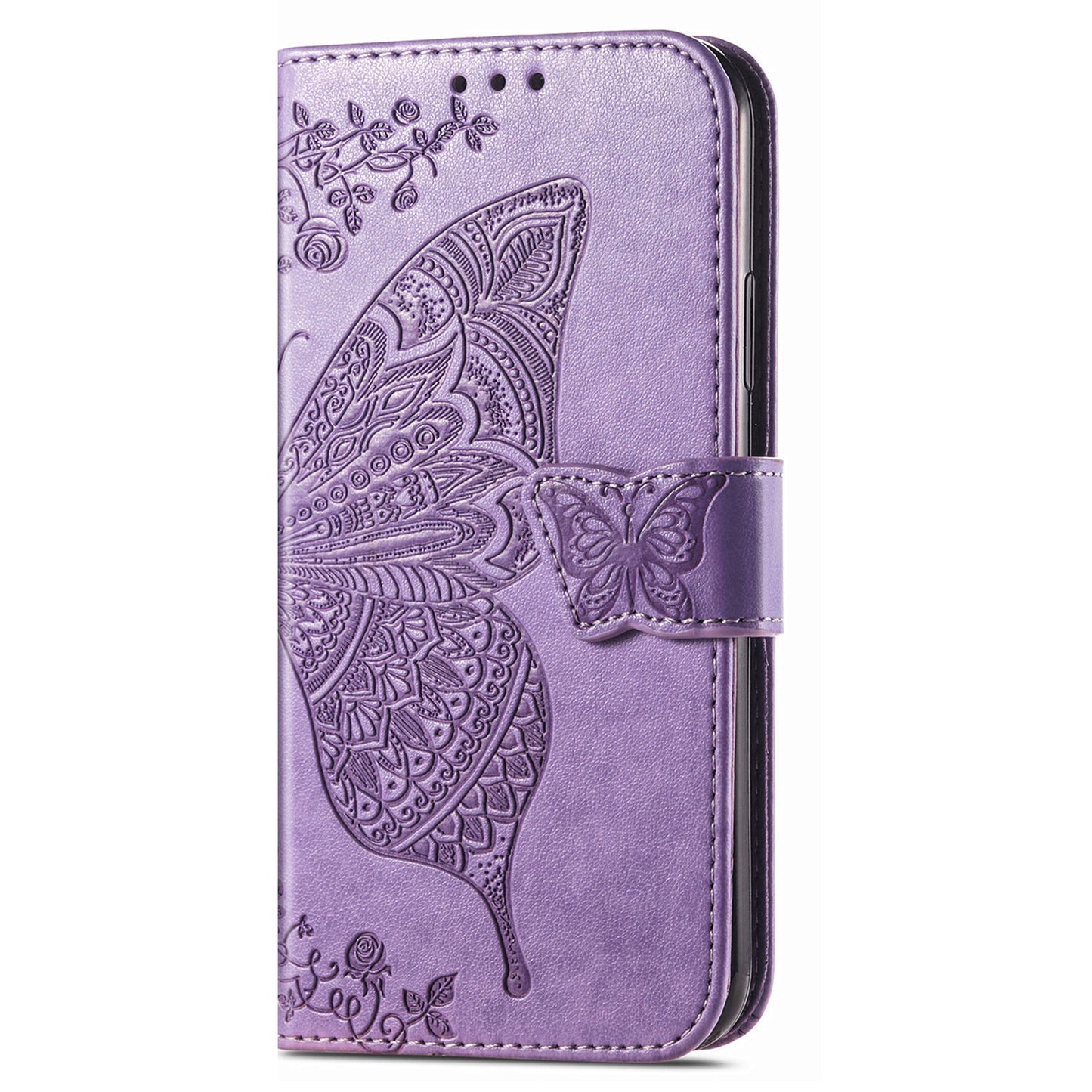 For vivo V40 SE 5G Case Butterfly Imprinted Leather Flip Protective Phone Cover - Light Purple