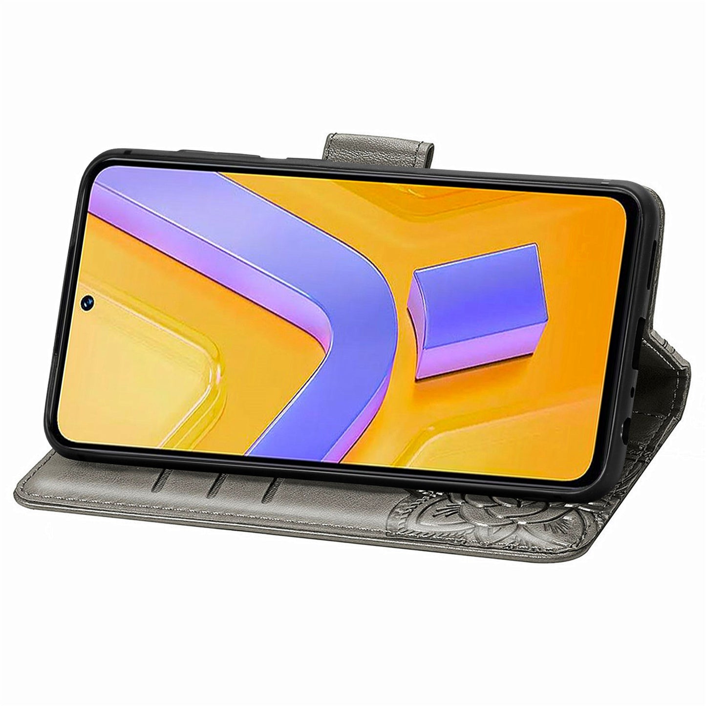 For vivo V40 SE 5G Case Butterfly Imprinted Leather Flip Protective Phone Cover - Grey