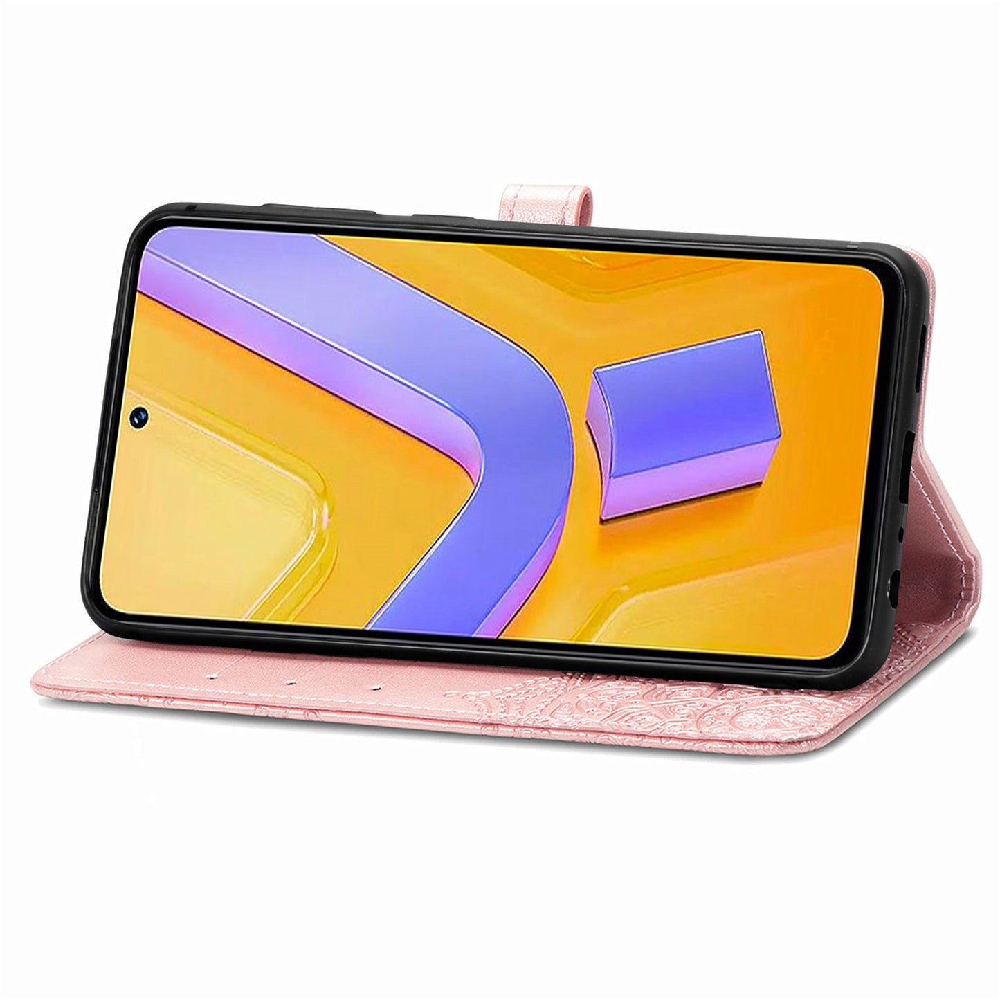 For vivo V40 SE 5G Case Embossed Mandala Leather Phone Cover Magnetic Flip Wallet - Rose Gold