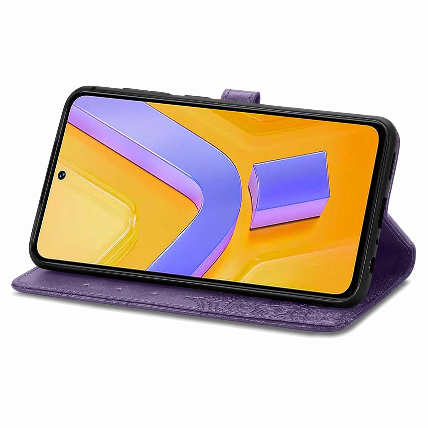 For vivo V40 SE 5G Case Embossed Mandala Leather Phone Cover Magnetic Flip Wallet - Purple