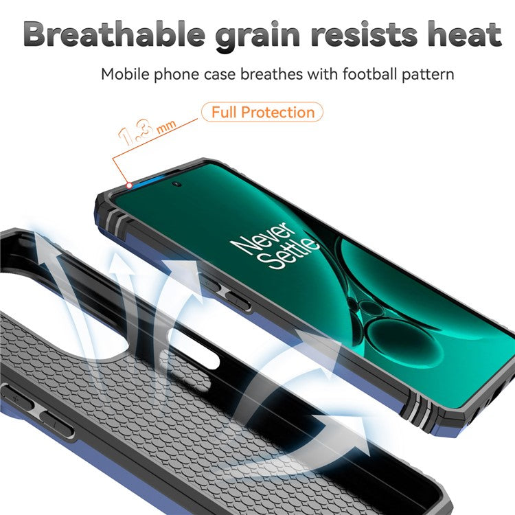 For OnePlus Nord CE3 5G Case Ring Kickstand PC+TPU Phone Protector with Slide Camera Cover - Blue