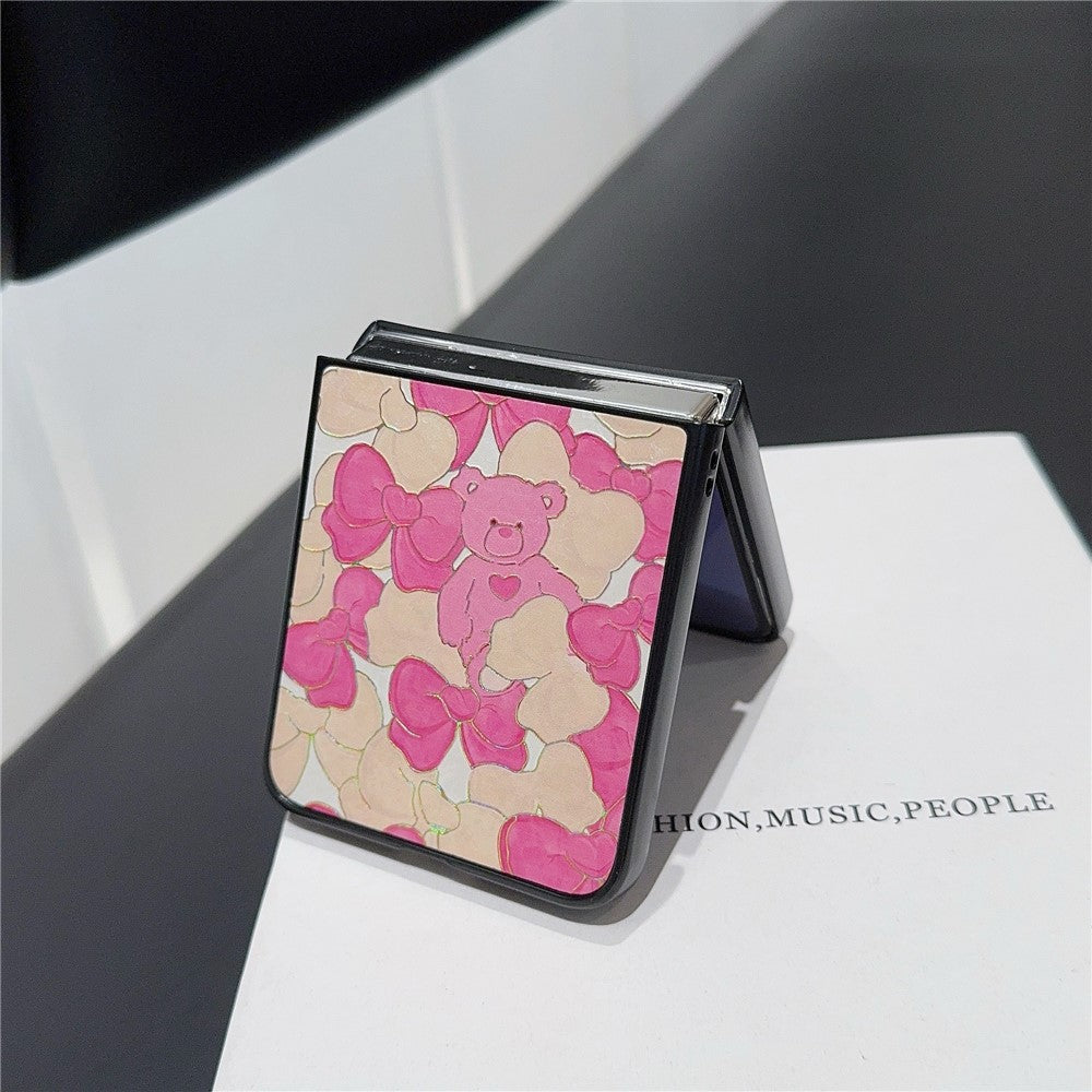 For Samsung Galaxy Z Flip7 FE 5G / Z Flip6 5G Case Leather + PC Protective Phone Cover Lacquered Pattern - Bowknots