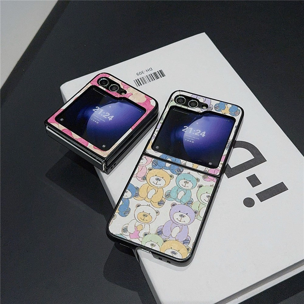 For Samsung Galaxy Z Flip7 FE 5G / Z Flip6 5G Case Leather + PC Protective Phone Cover Lacquered Pattern - Bowknots