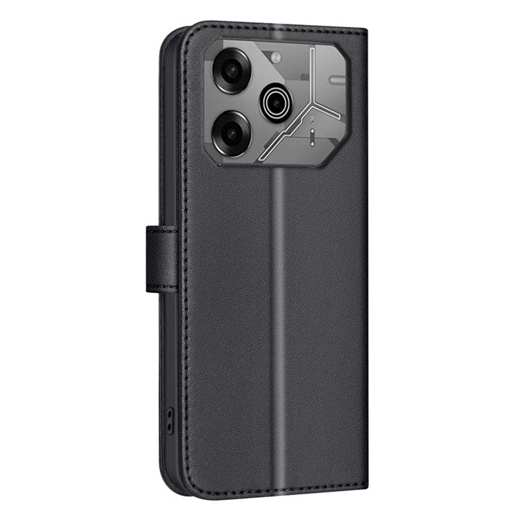 BINFEN COLOR BF34 for TECNO Pova 6 4G / Pova 6 Pro 5G Leather Case Square Grid Phone Cover - Black