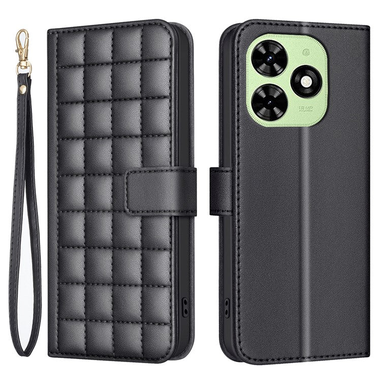BINFEN COLOR BF34 for TECNO Spark 20C / Spark Go 2024 4G / Pop 8 Case Wallet Leather Phone Cover - Black