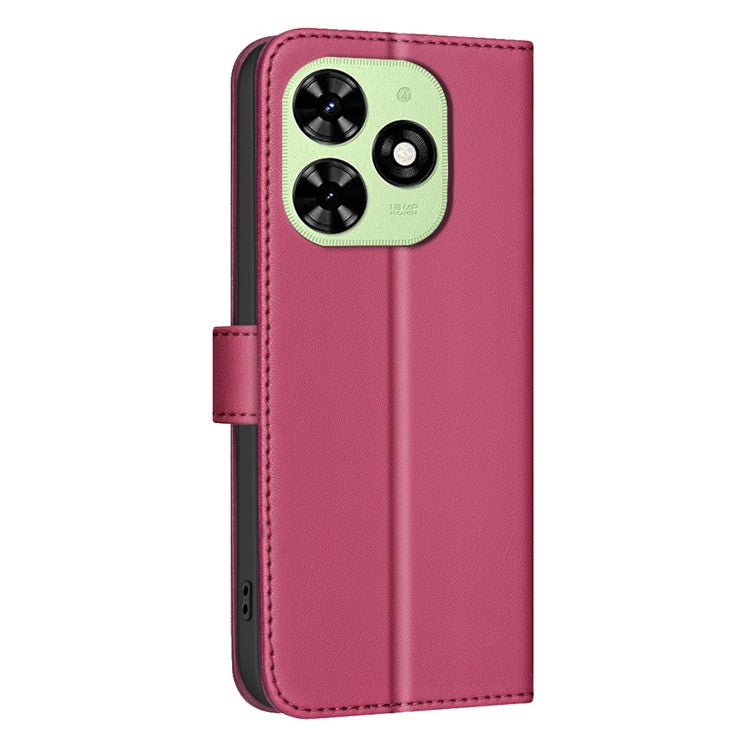 BINFEN COLOR BF34 for TECNO Spark 20C / Spark Go 2024 4G / Pop 8 Case Wallet Leather Phone Cover - Red