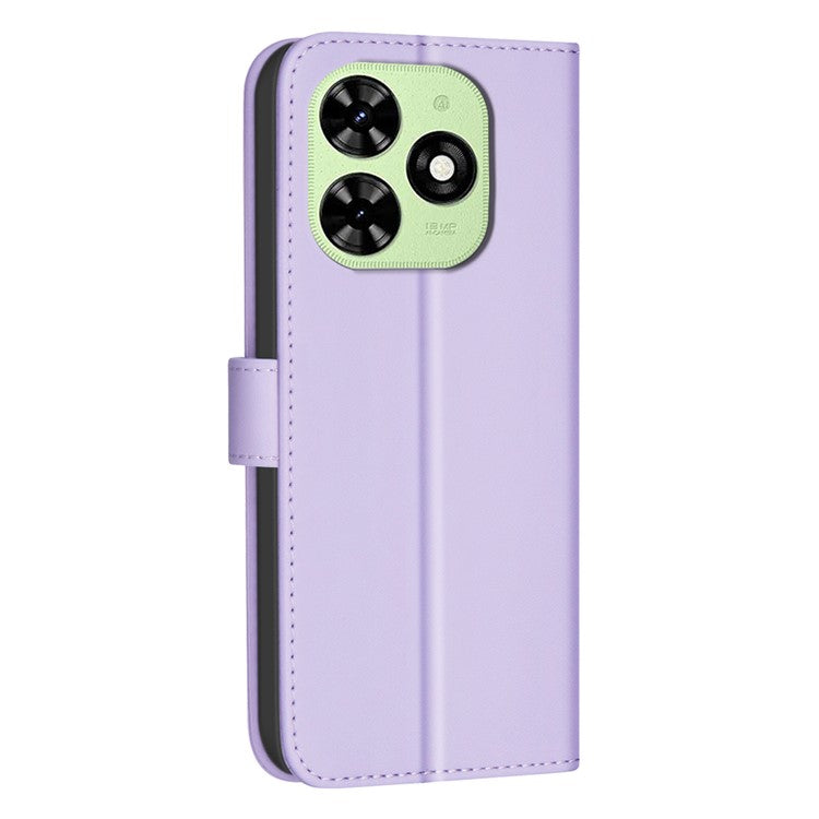 BINFEN COLOR BF34 for TECNO Spark 20C / Spark Go 2024 4G / Pop 8 Case Wallet Leather Phone Cover - Light Purple