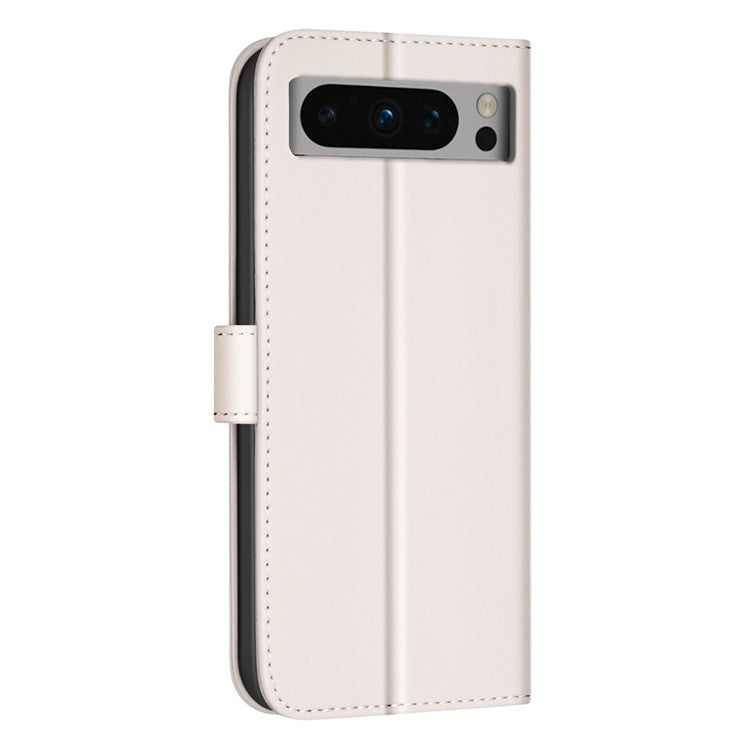 BINFEN COLOR BF34 for Google Pixel 8 Pro Case Leather Phone Cover Square Grid Pattern - Beige