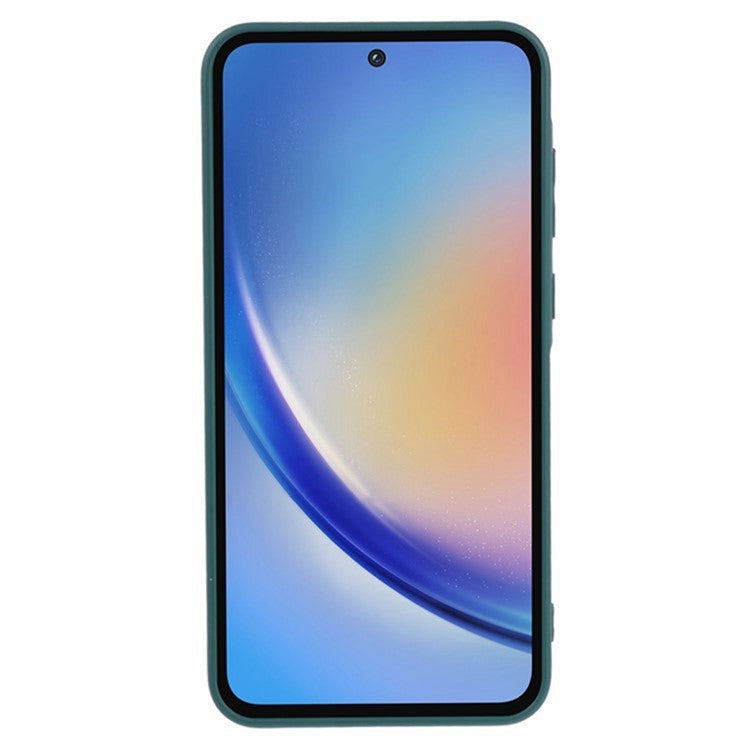WANLONFENG RB2 Series for Samsung Galaxy A35 5G Case Soft TPU Phone Cover with Screen Protector - Army Green