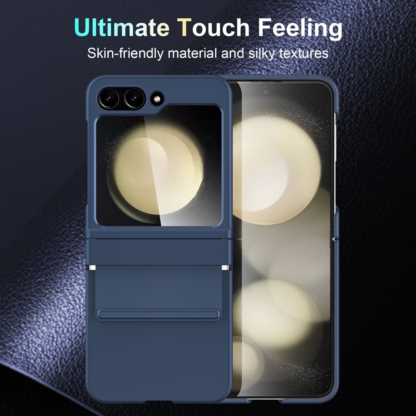 For Samsung Galaxy Z Flip6 5G Case Shockproof PC+PU Phone Cover - Black