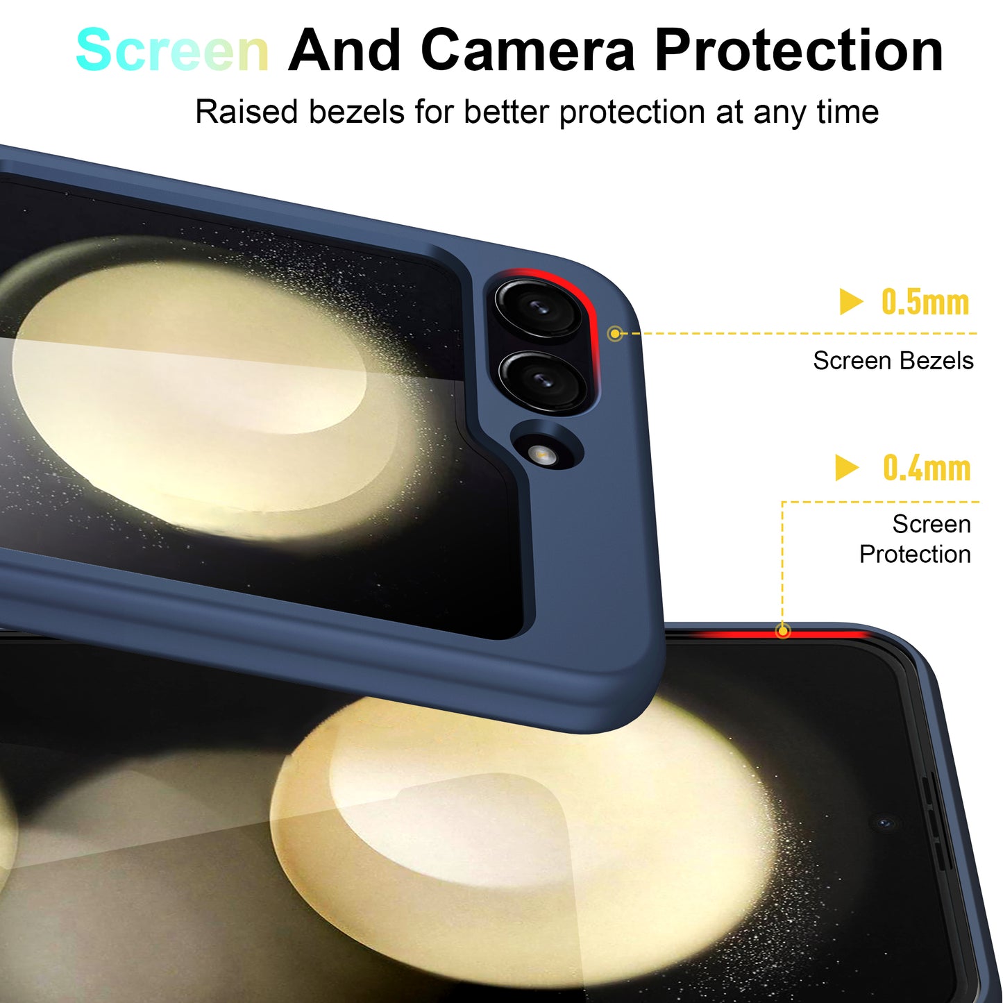 For Samsung Galaxy Z Flip6 5G Case Shockproof PC+PU Phone Cover - Black