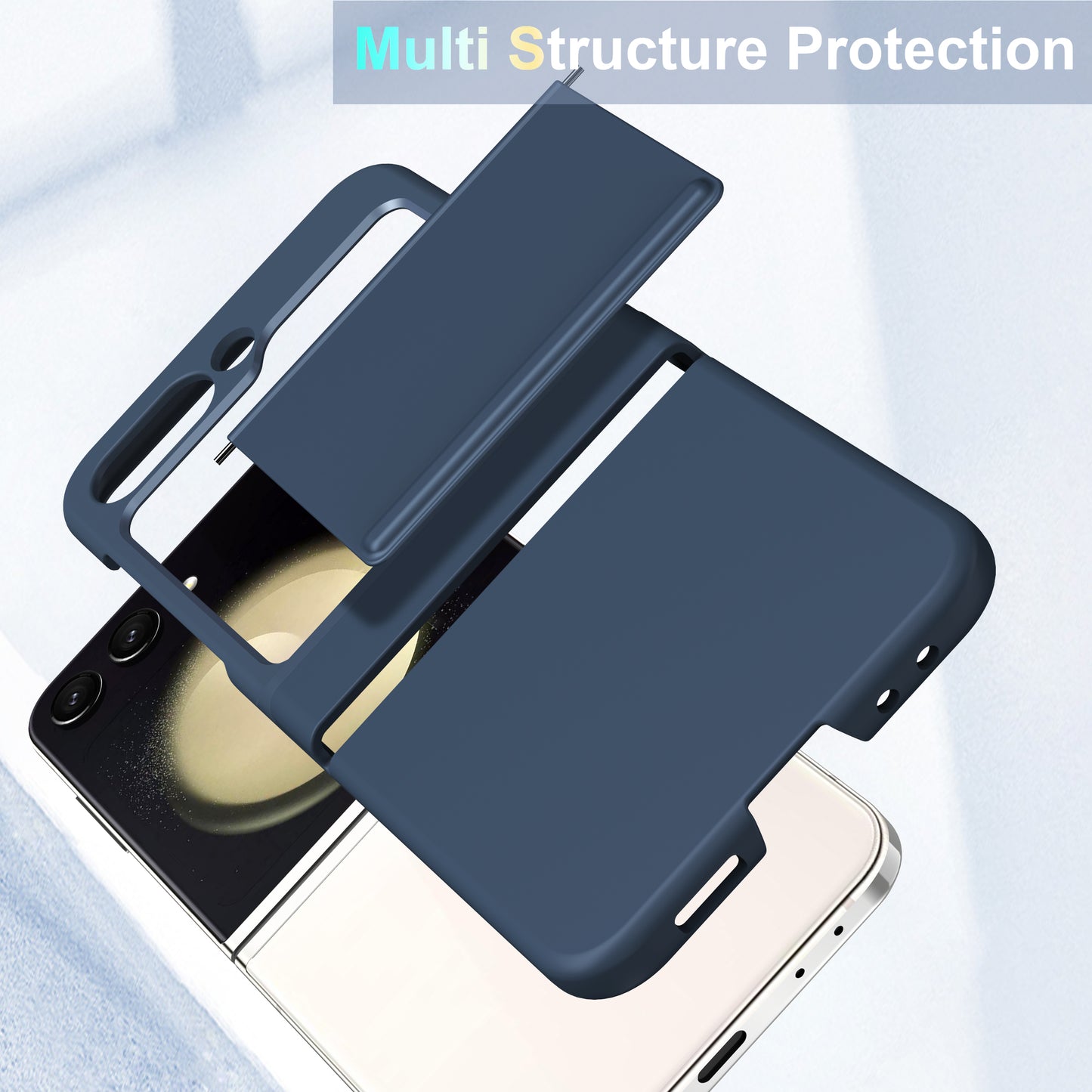 For Samsung Galaxy Z Flip6 5G Case Shockproof PC+PU Phone Cover - Black