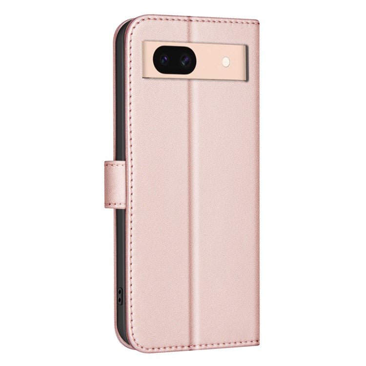 BINFEN COLOR BF34 for Google Pixel 8a Wallet Case Shockproof PU Leather Cover - Rose Gold