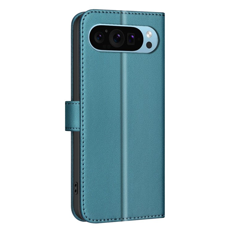 BINFEN COLOR BF34 for Google Pixel 9 Pro Leather Phone Case Square Grid Pattern - Green