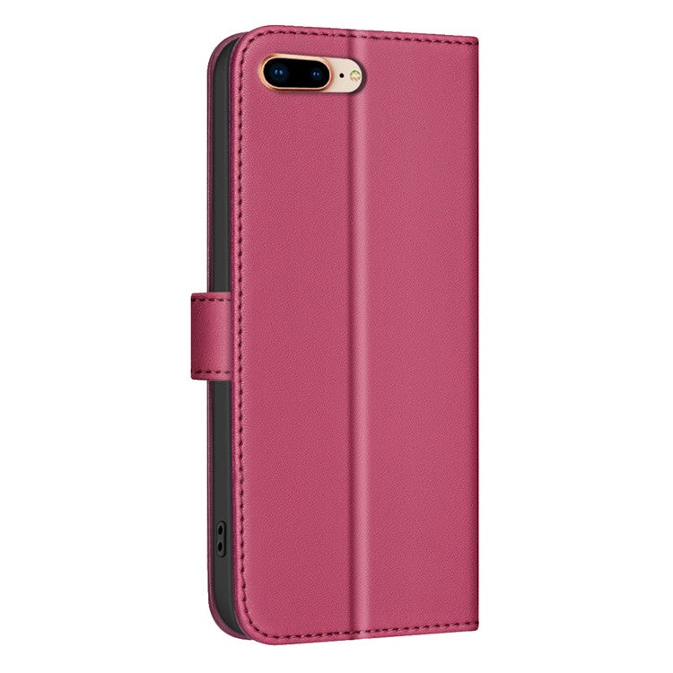 BINFEN COLOR BF34 for iPhone SE (2025) Case Square Grid PU Leather Cover Stand Wallet - Red