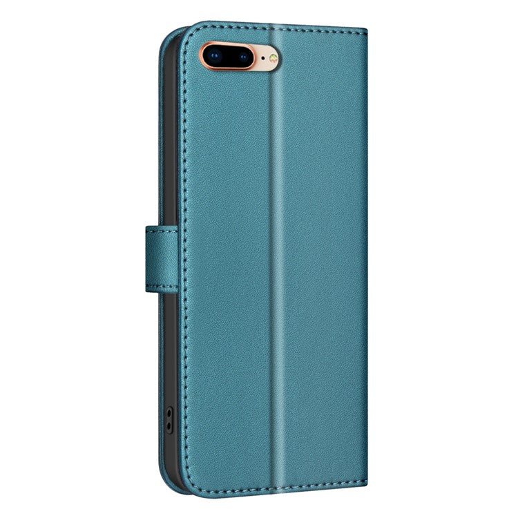 BINFEN COLOR BF34 for iPhone 16e Case Square Grid PU Leather Cover Stand Wallet - Green