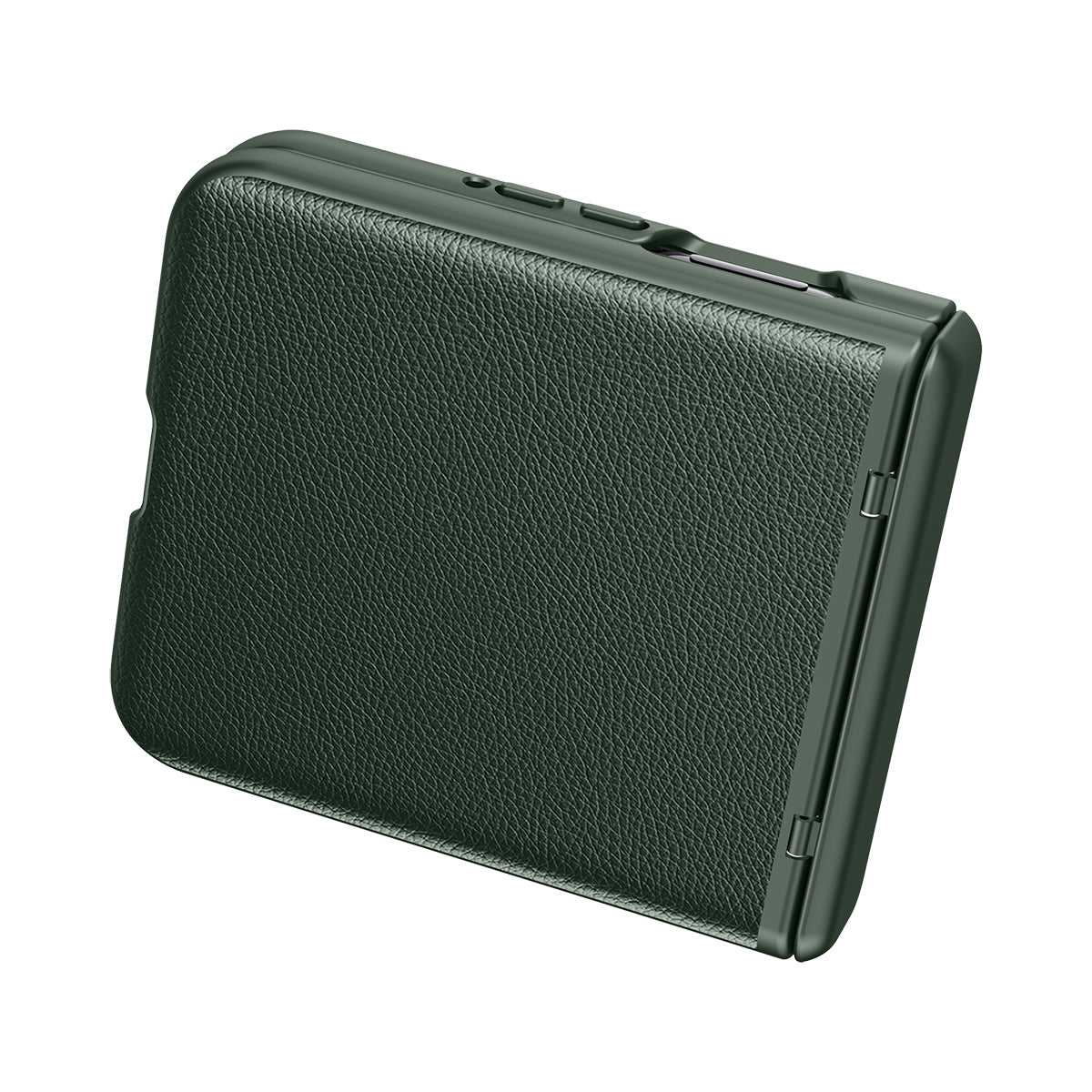 For Motorola Razr 50 Ultra 5G Case Skin-touch PU Leather Back Cover with Rebound Hinge, Rear Small Screen Protector - Green