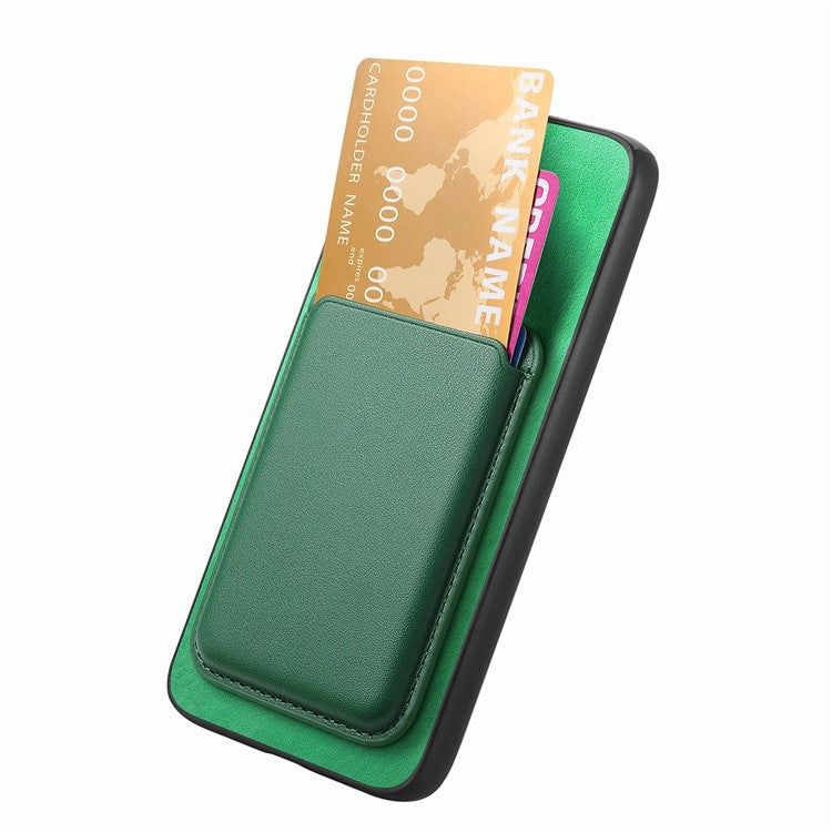 B2 For Samsung Galaxy S23 FE Case Detachable Magnetic Card Holder Leather+TPU Cover - Green