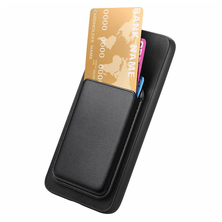 B2 For Google Pixel 7a Magnetic Case Detachable Card Holder Leather+TPU Phone Cover - Black