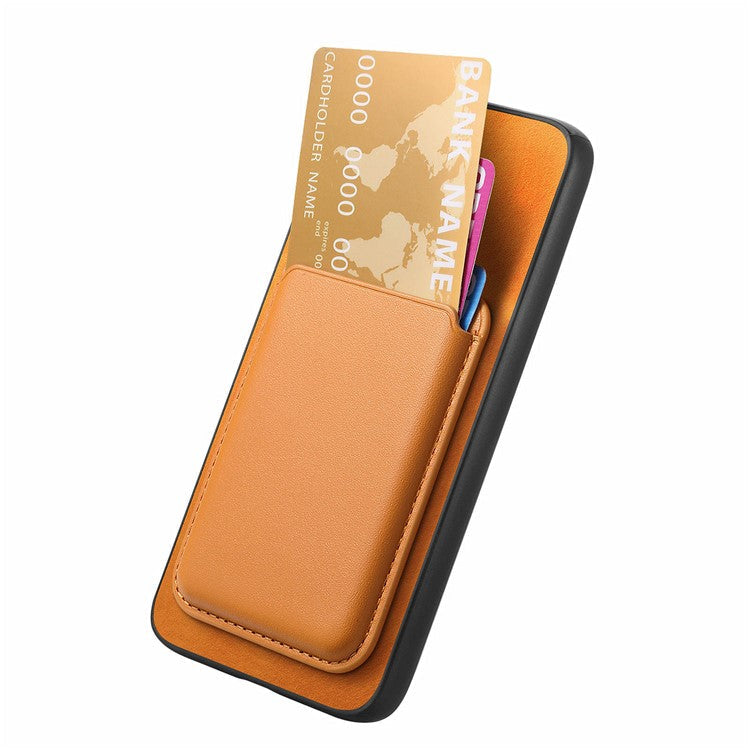 B2 For Google Pixel 7a Magnetic Case Detachable Card Holder Leather+TPU Phone Cover - Orange