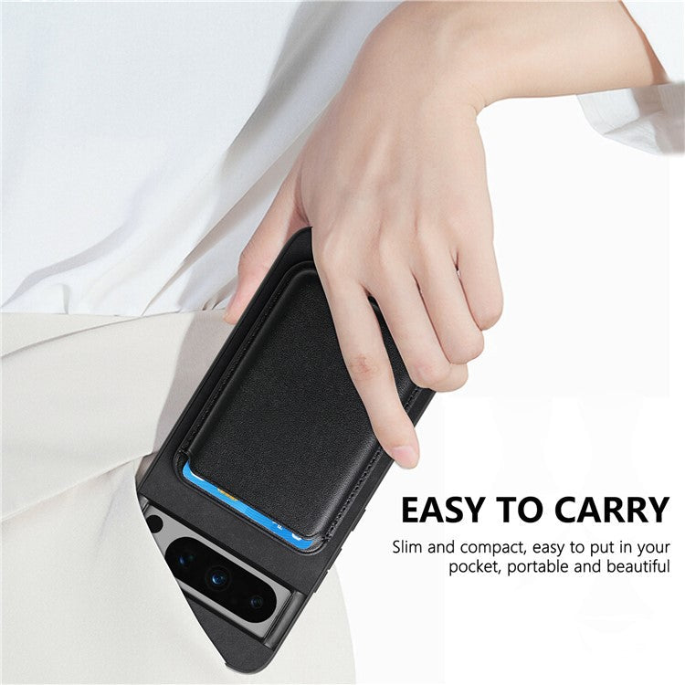 B2 For Google Pixel 8 Pro Case Card Bag Magnetic Phone Cover Detachable 2-in-1 - Black