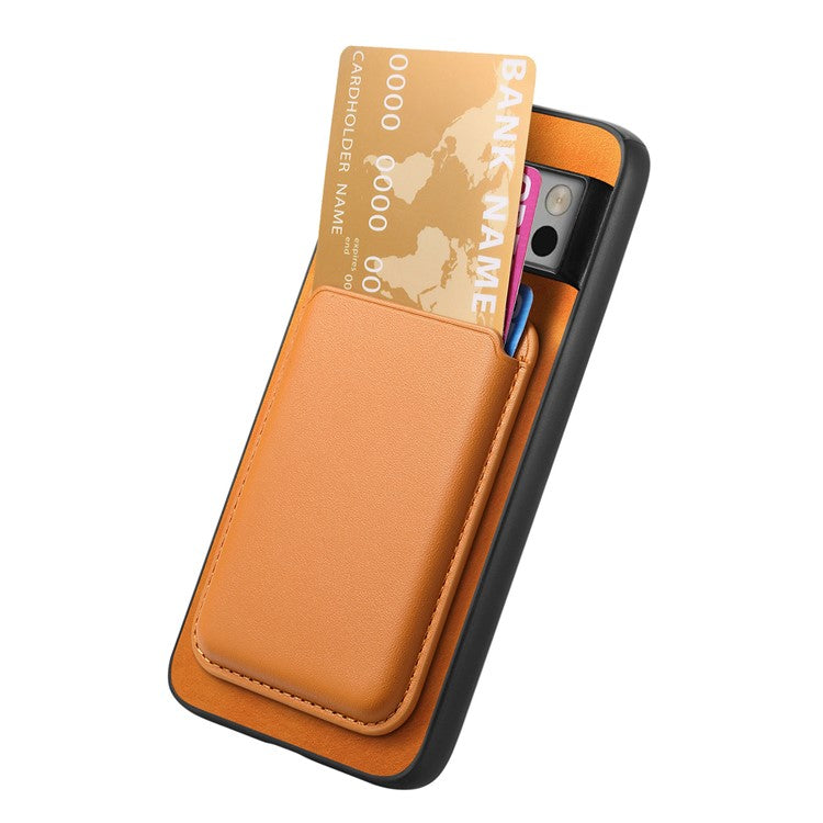 B2 For Google Pixel 8 Pro Case Card Bag Magnetic Phone Cover Detachable 2-in-1 - Orange
