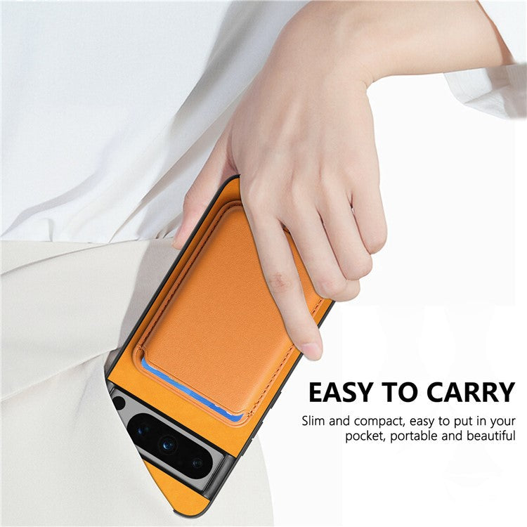 B2 For Google Pixel 8 Pro Case Card Bag Magnetic Phone Cover Detachable 2-in-1 - Orange